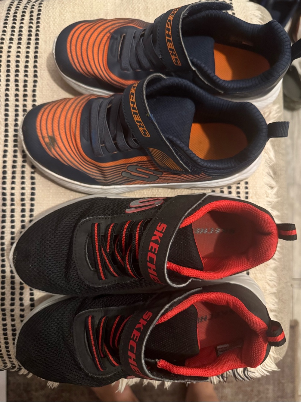 Skechers Kids Navy & Orange and Black & Red Twin Pack Sneakers